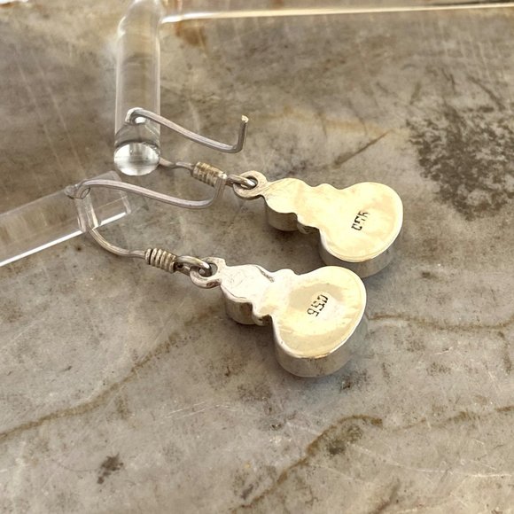 Sterling Silver 950 1.26" Oval Bezel Set Carnelian Gemstone Dangle Earrings 3.5g - Picture 9 of 16